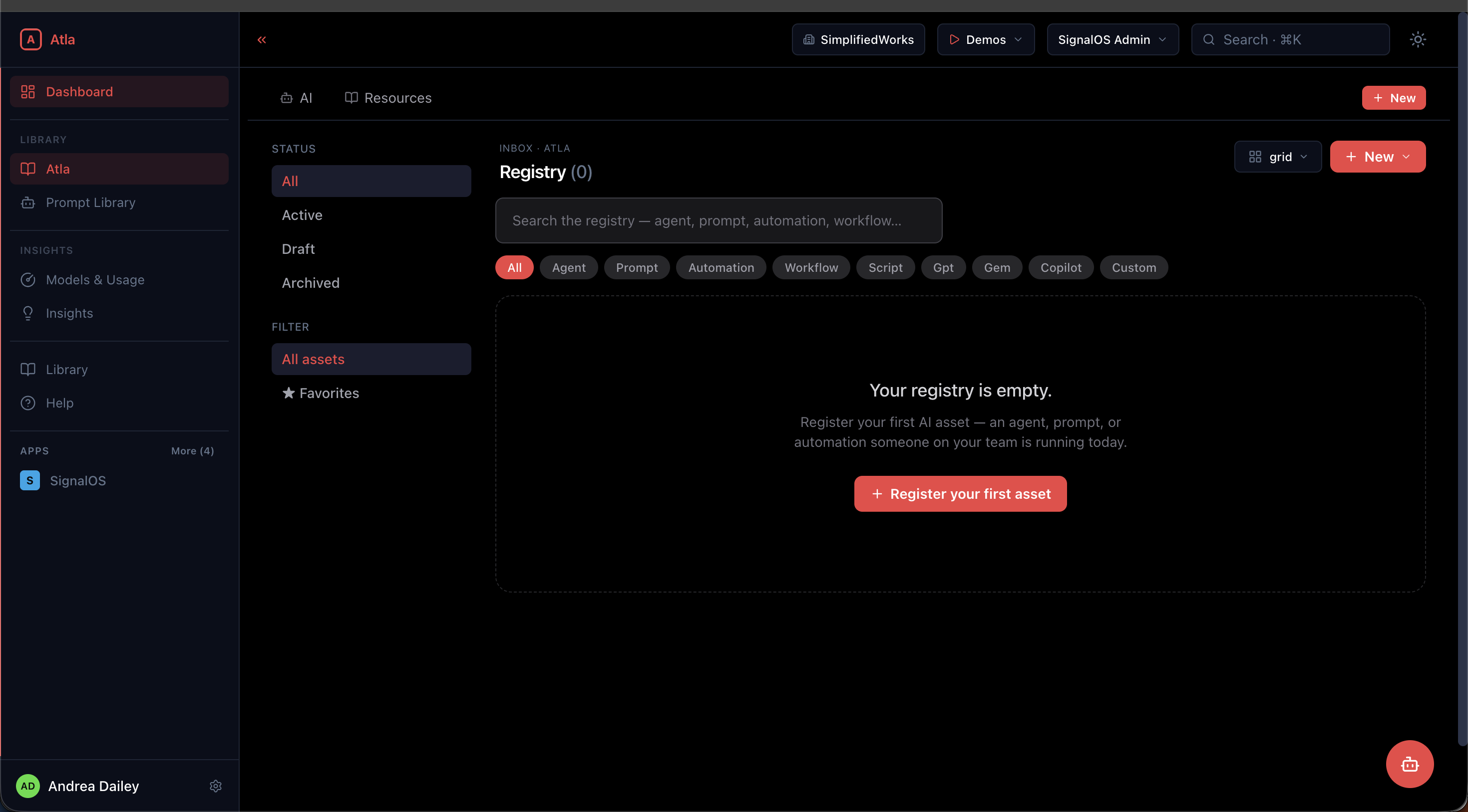 Atla product preview showing the AI registry